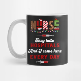 Funny Nurse Christmas Pun Quote Hilarious Joke ICU Mug